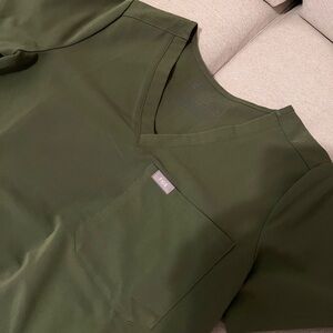 Figs Forest Green V-Neck Women's scrub Top